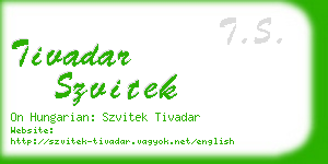 tivadar szvitek business card